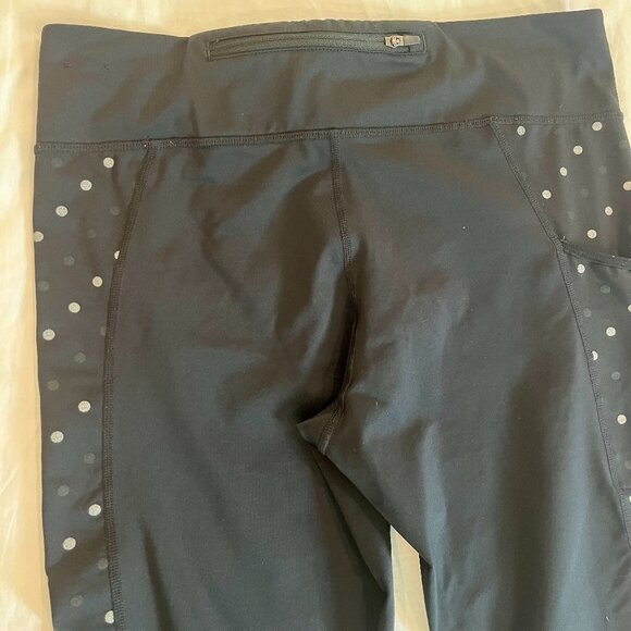 Nike Dri Fit Racer Flash Running Leggings Black Polka Dot Pockets Women Size L - Picture 6 of 7
